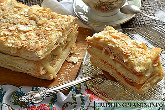 Cake "Napoleon" ກັບ custard