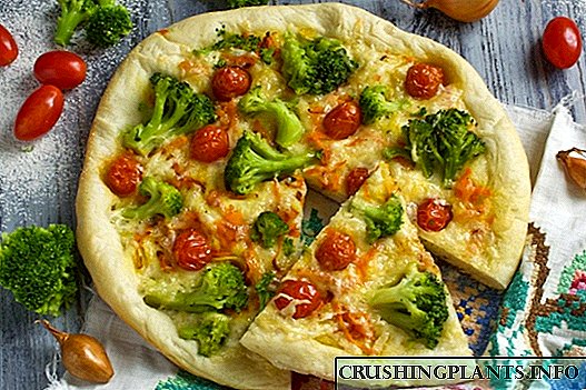 Lean pizza na may broccoli at tofu